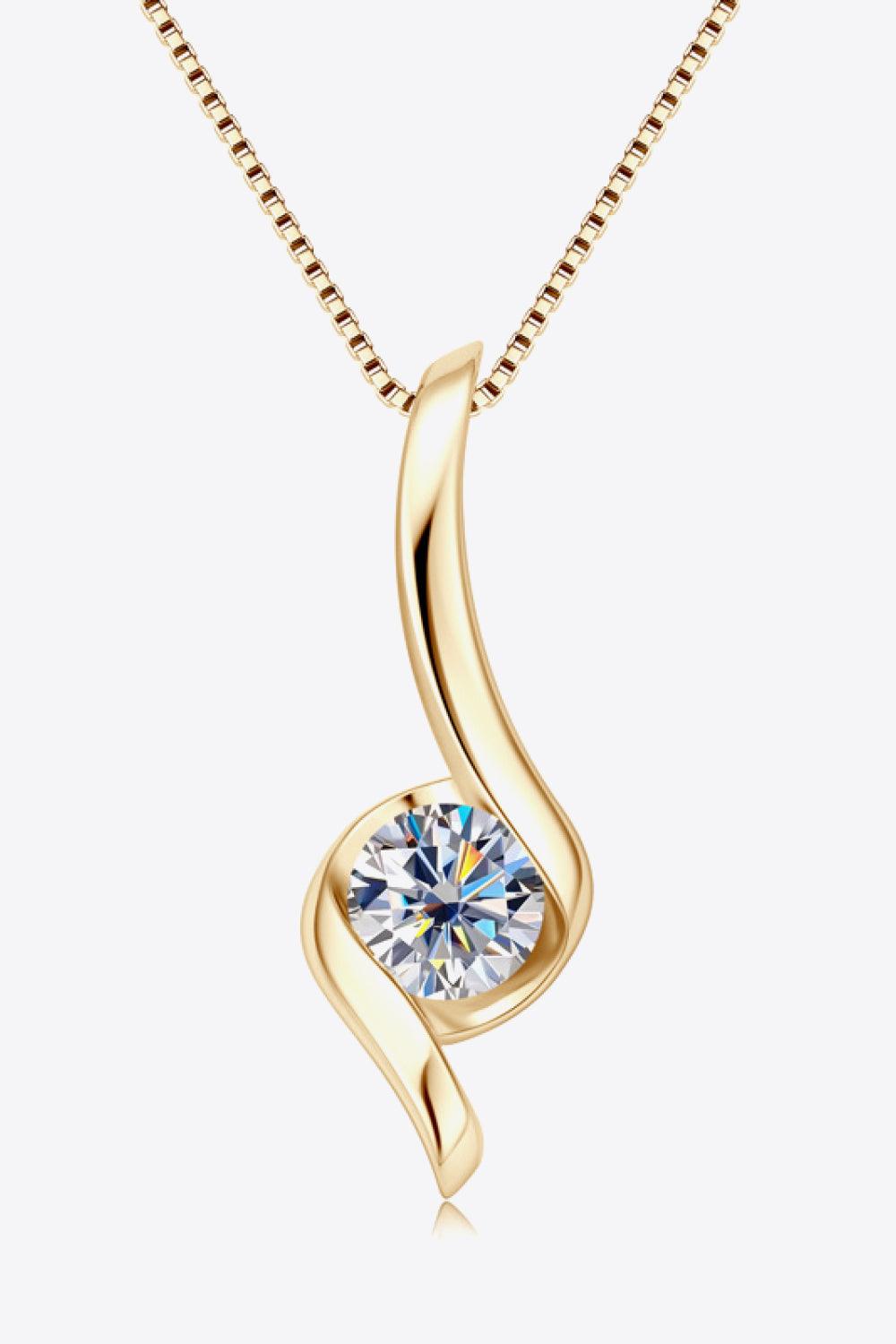 1 Carat Moissanite 925 Sterling Silver Necklace Carauana Store