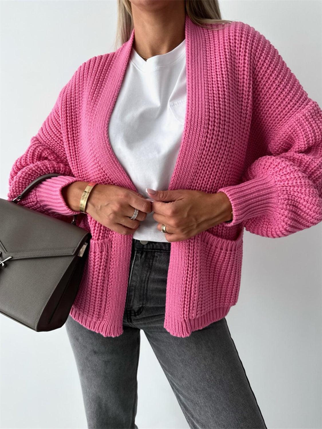 Open Front Dropped Shoulder Cardigan Carauana Store