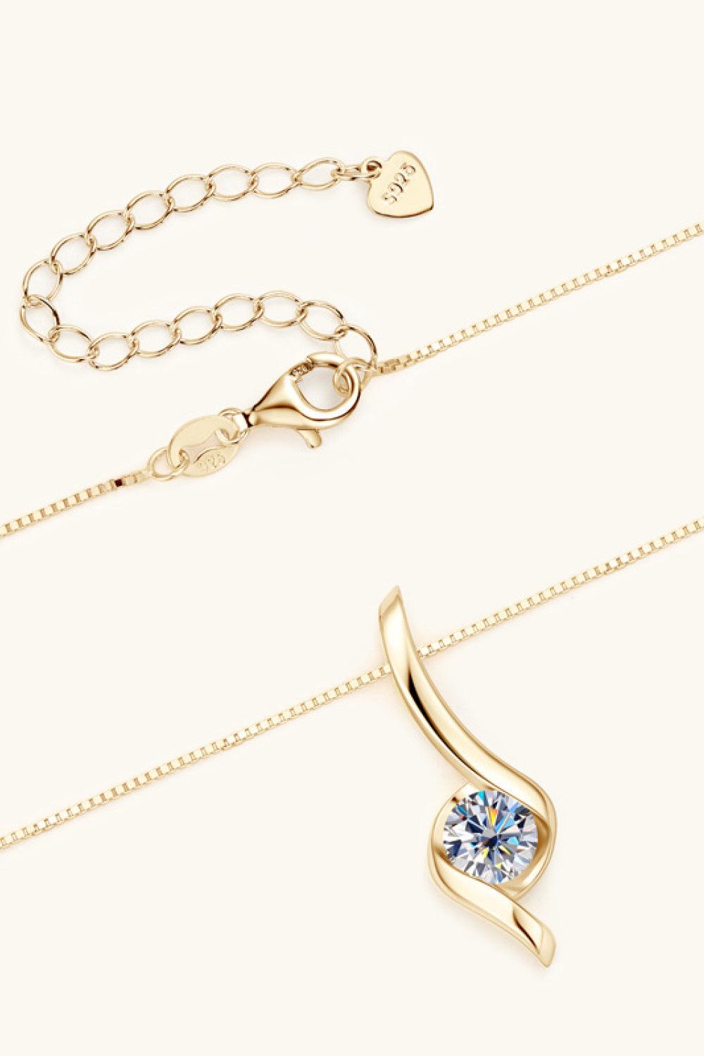 1 Carat Moissanite 925 Sterling Silver Necklace Carauana Store