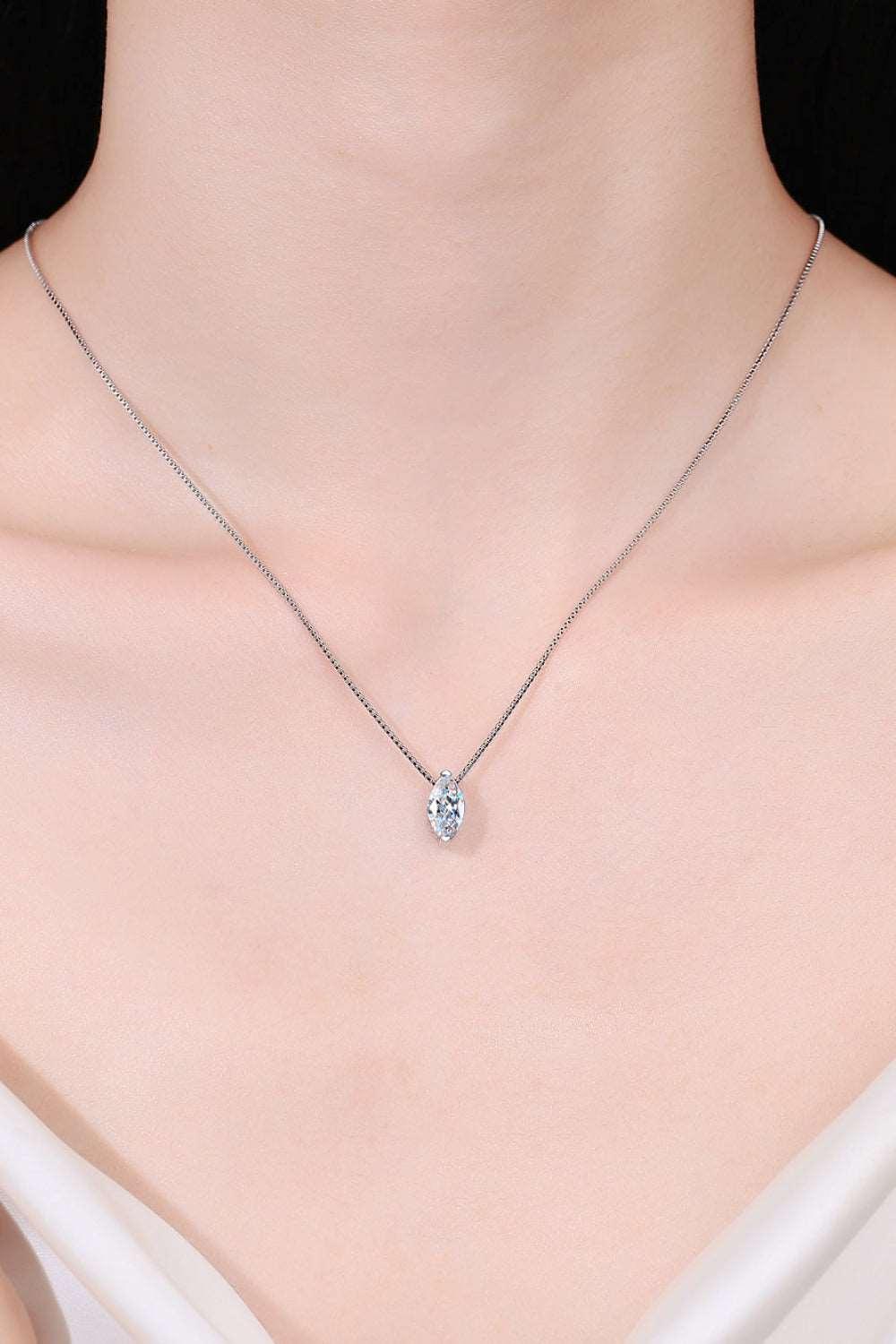 1 Carat Moissanite 925 Sterling Silver Necklace Carauana Store