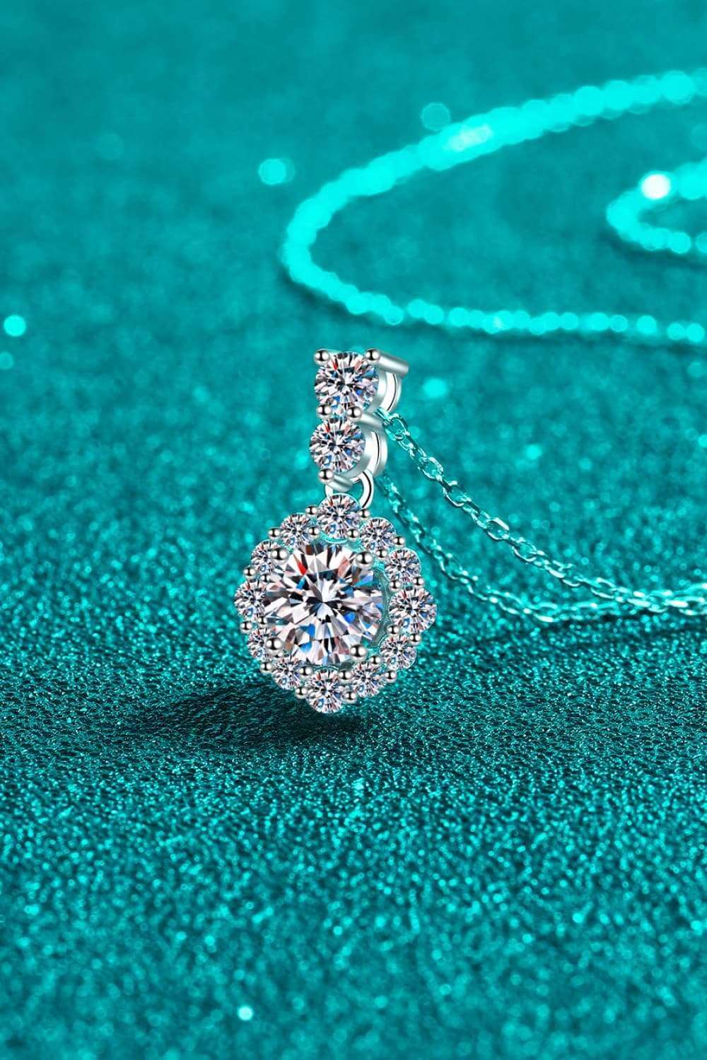 1 Carat Moissanite 925 Sterling Silver Necklace Carauana Store