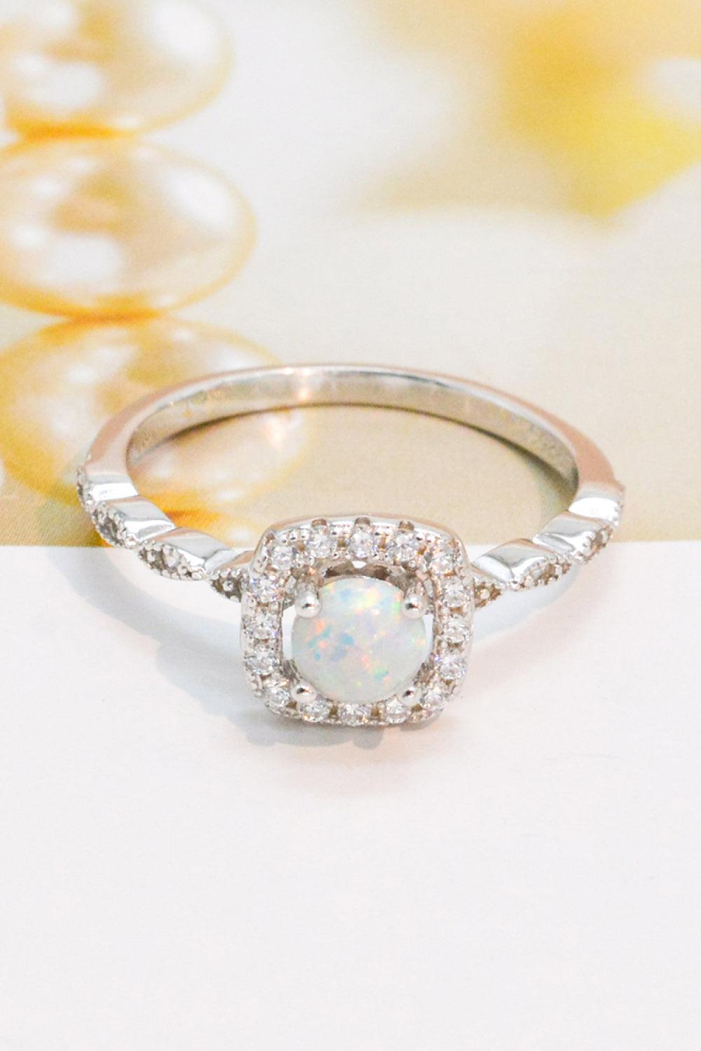 925 Sterling Silver Inlaid Opal Ring Carauana Store