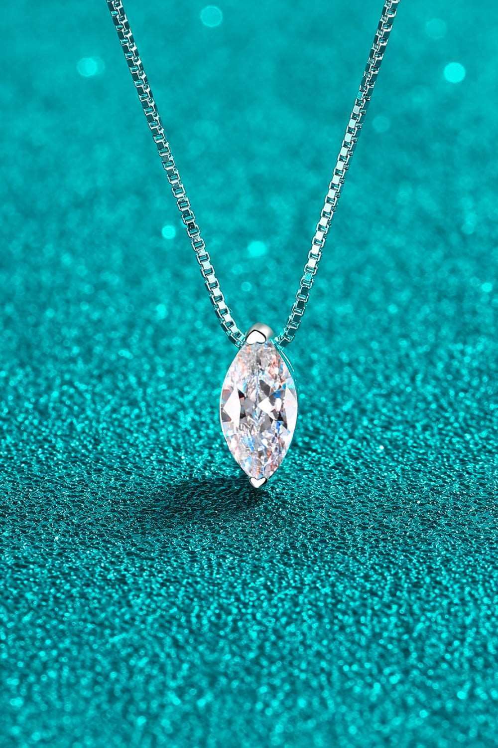 1 Carat Moissanite 925 Sterling Silver Necklace Carauana Store