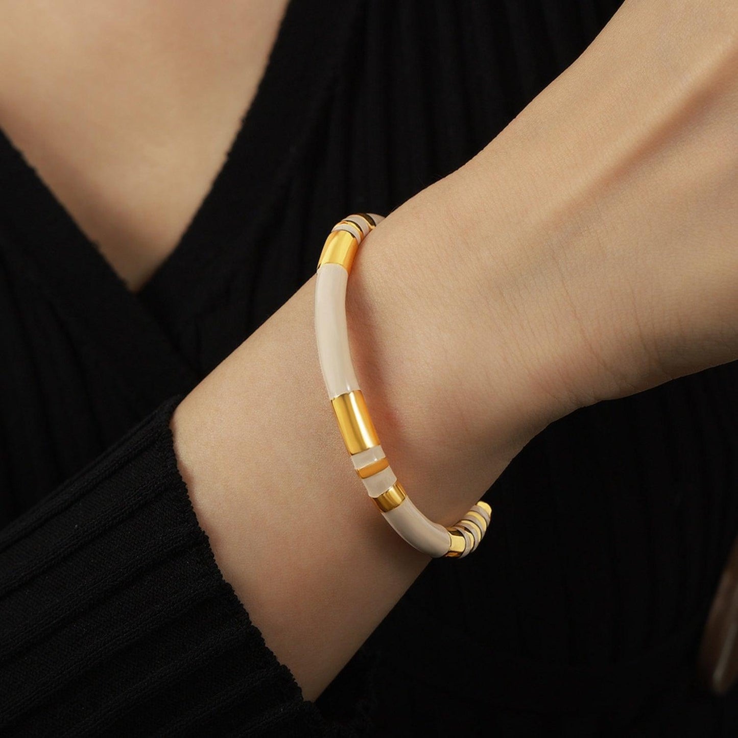 Enamel Titanium Steel Cuff Bracelet Carauana Store