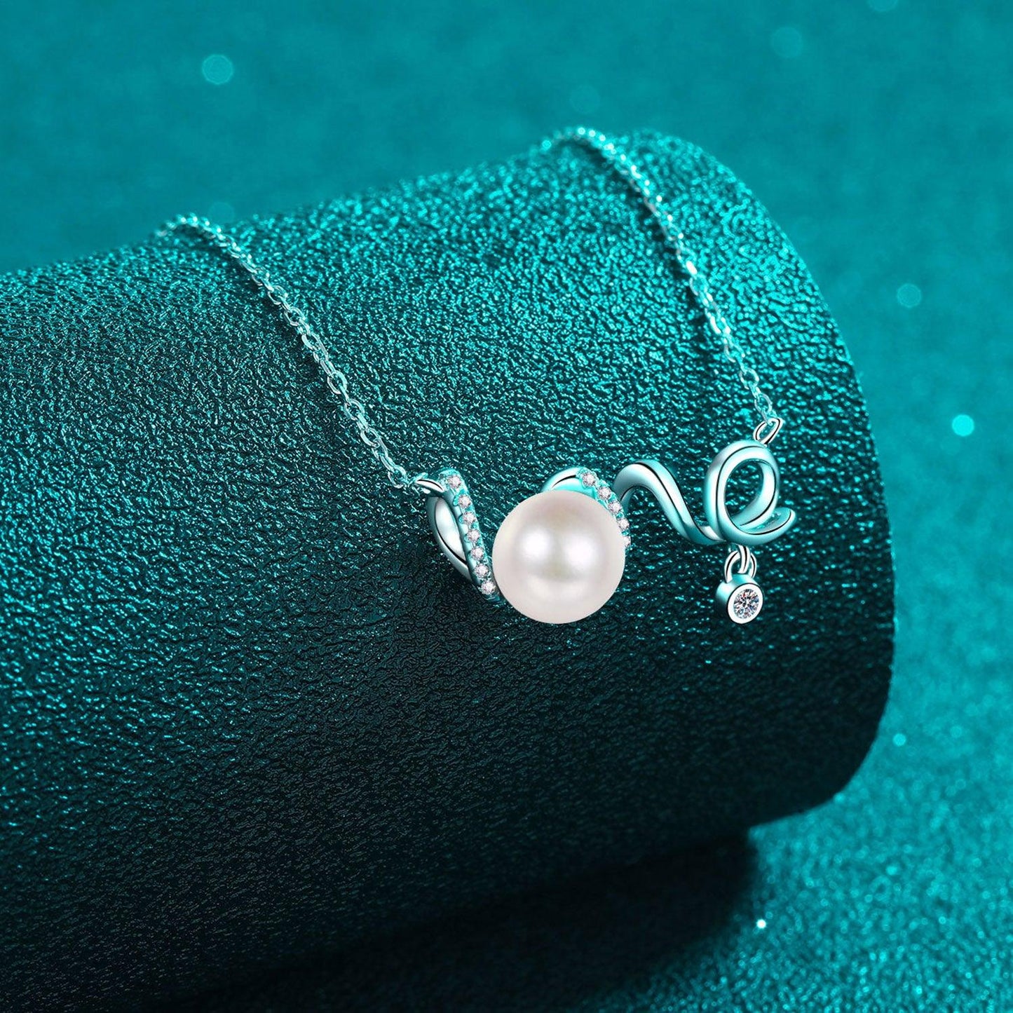 Natural Pearl Moissanite 925 Sterling Silver Necklace Carauana Store