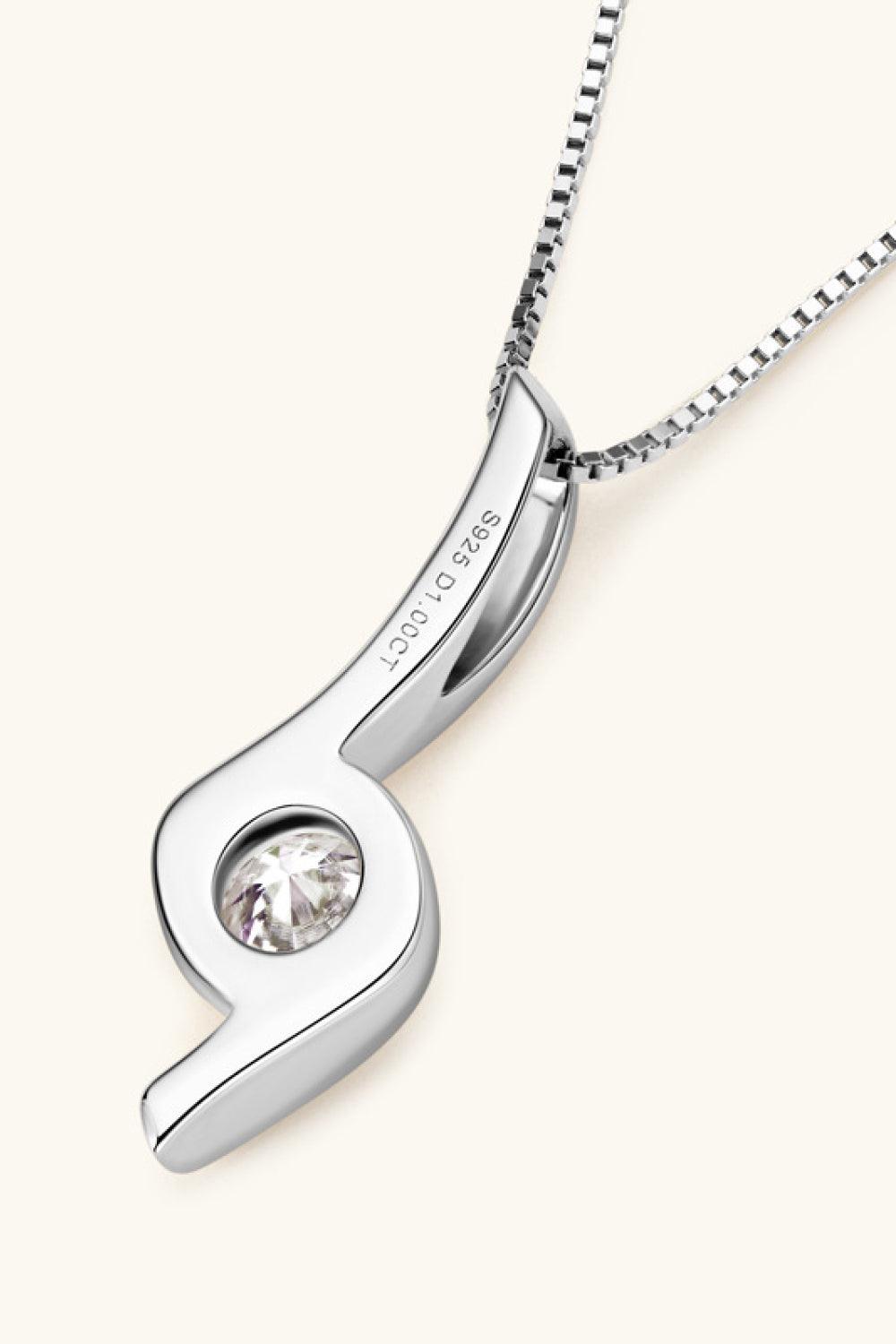 1 Carat Moissanite 925 Sterling Silver Necklace Carauana Store