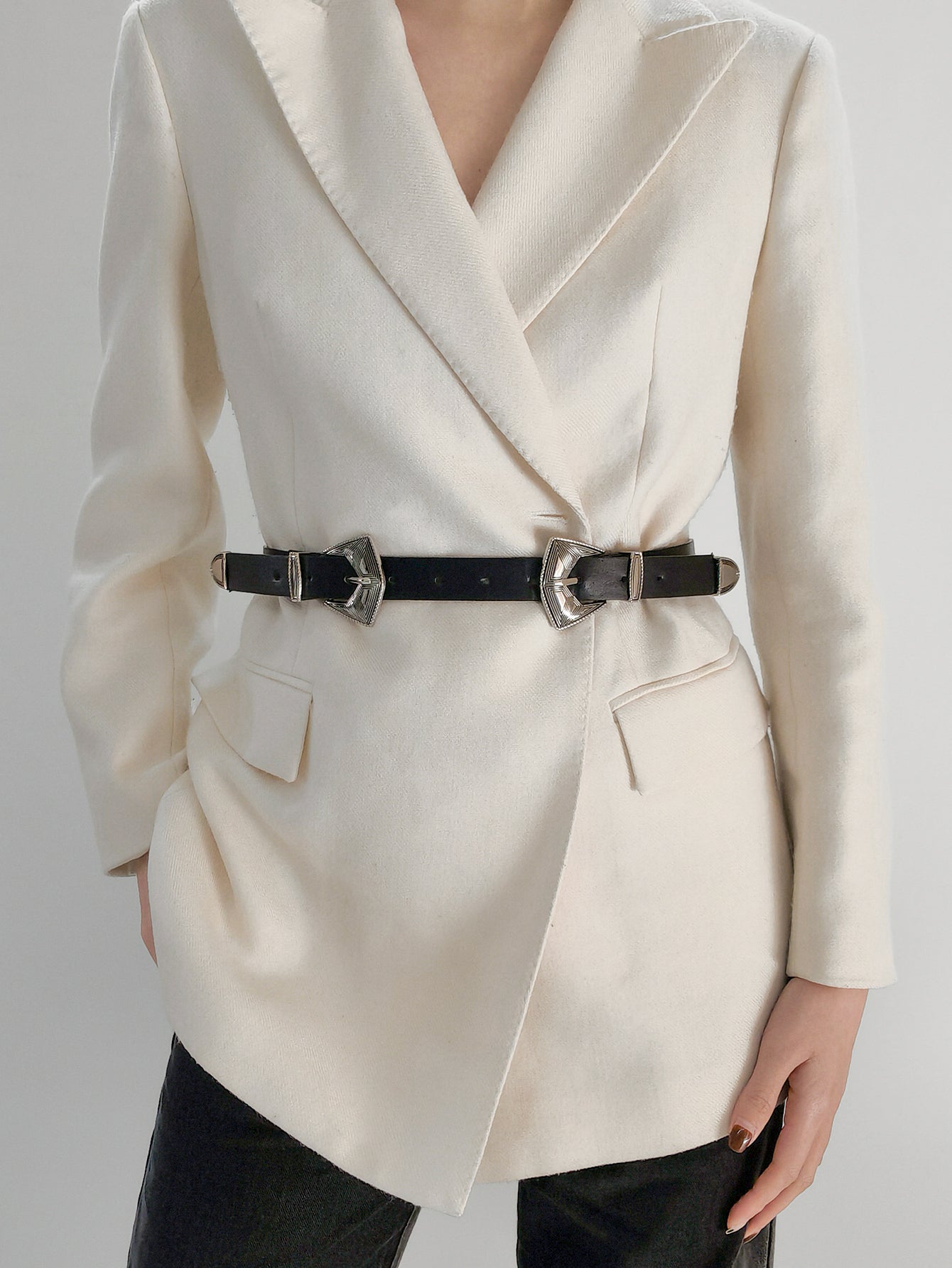 Double Buckle PU Leather Belt Carauana Store