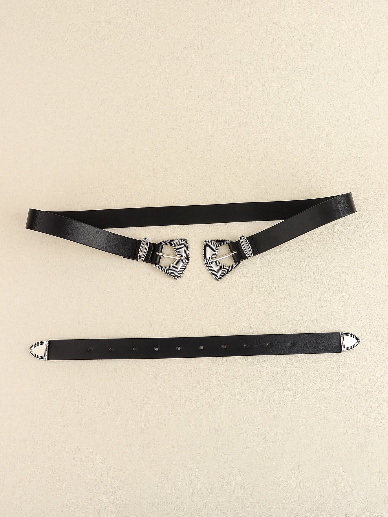 Double Buckle PU Leather Belt Carauana Store