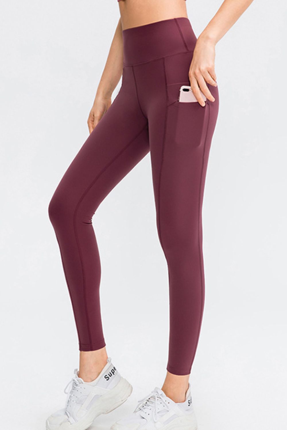 Wide Waistband Slim Fit Long Sports Pants with Pocket Carauana Store