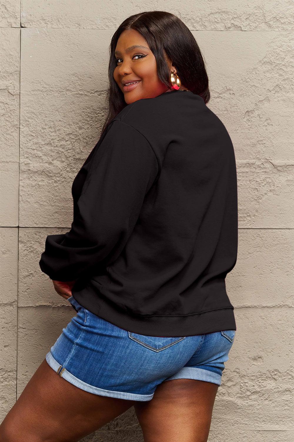 Simply Love Full Size KINDA LAZY Round Neck Sweatshirt Carauana Store