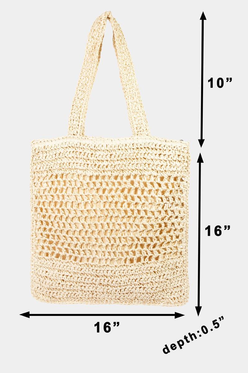 Fame Straw-Paper Crochet Tote Bag Carauana Store