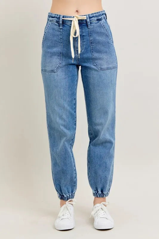 Judy Blue Full Size High Waist Denim Jogger Plus Size Carauana Store