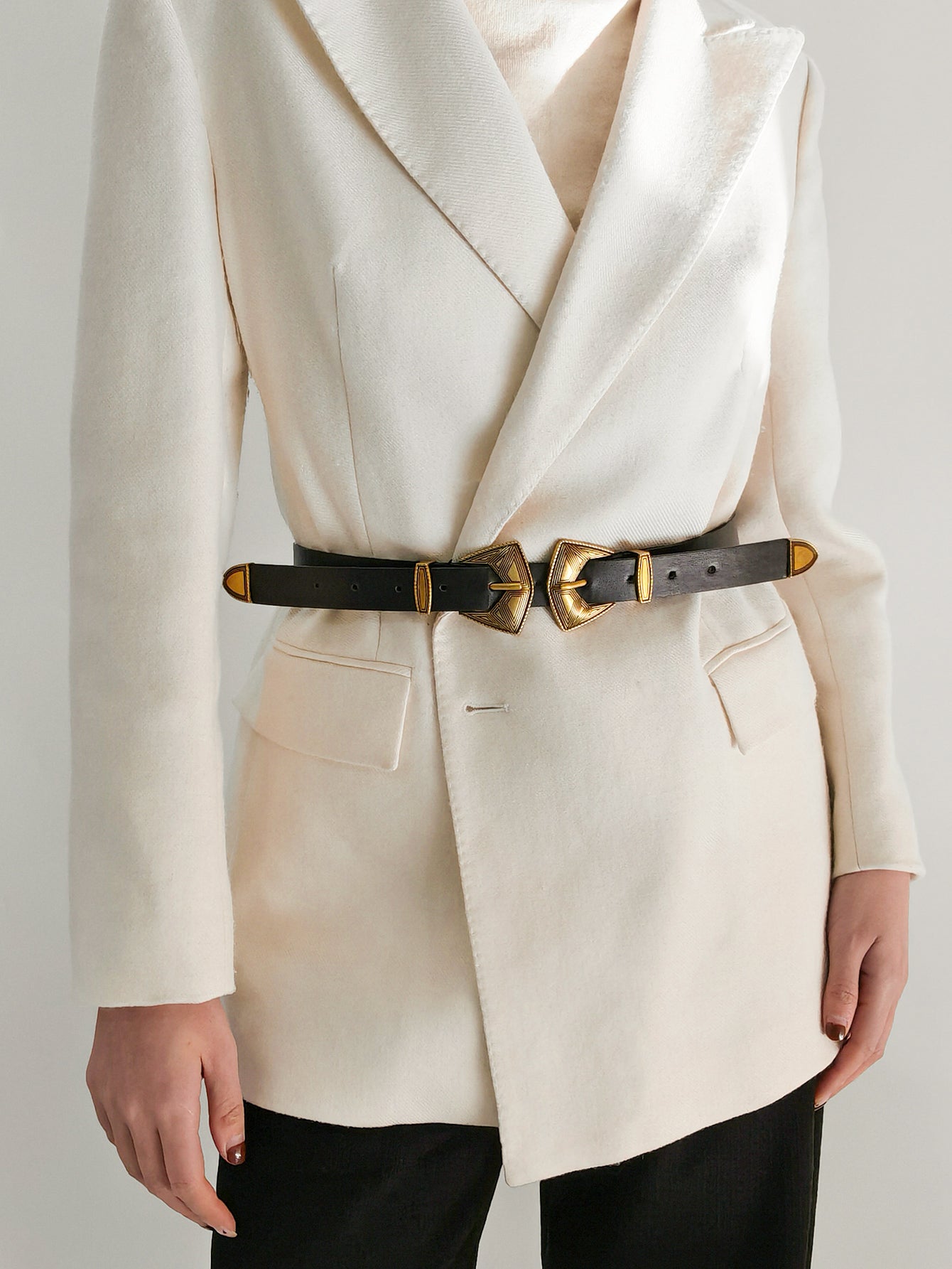Double Buckle PU Leather Belt Carauana Store