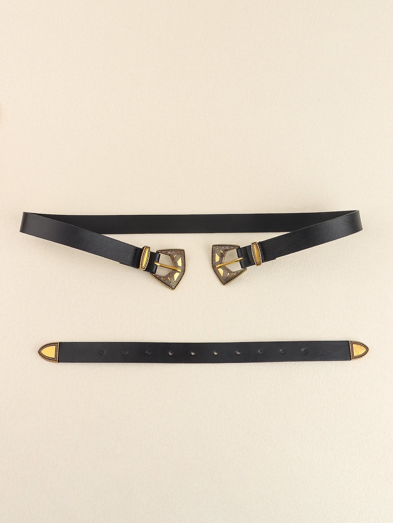 Double Buckle PU Leather Belt Carauana Store