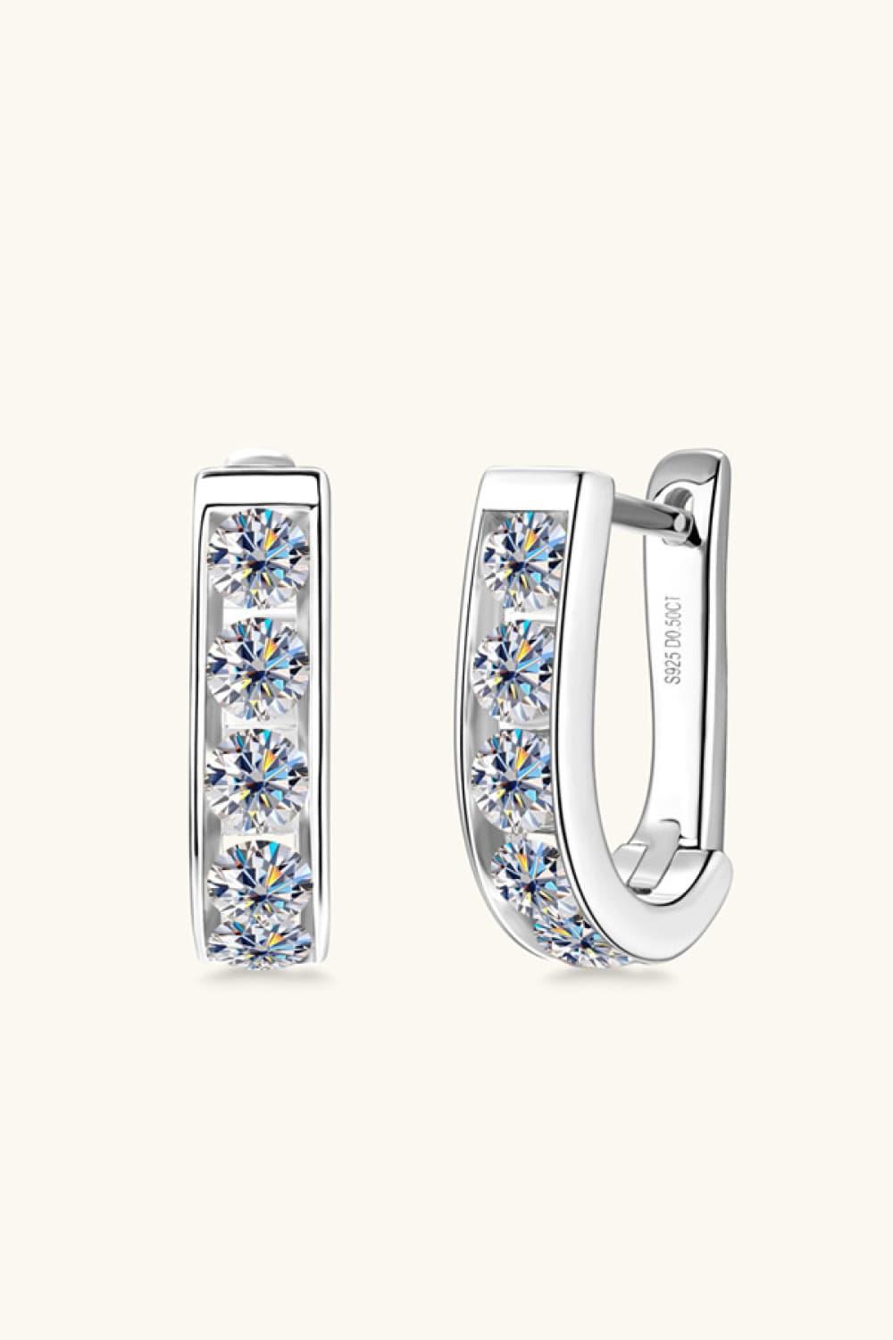 1 Carat Moissanite 925 Sterling Silver Earrings Carauana Store