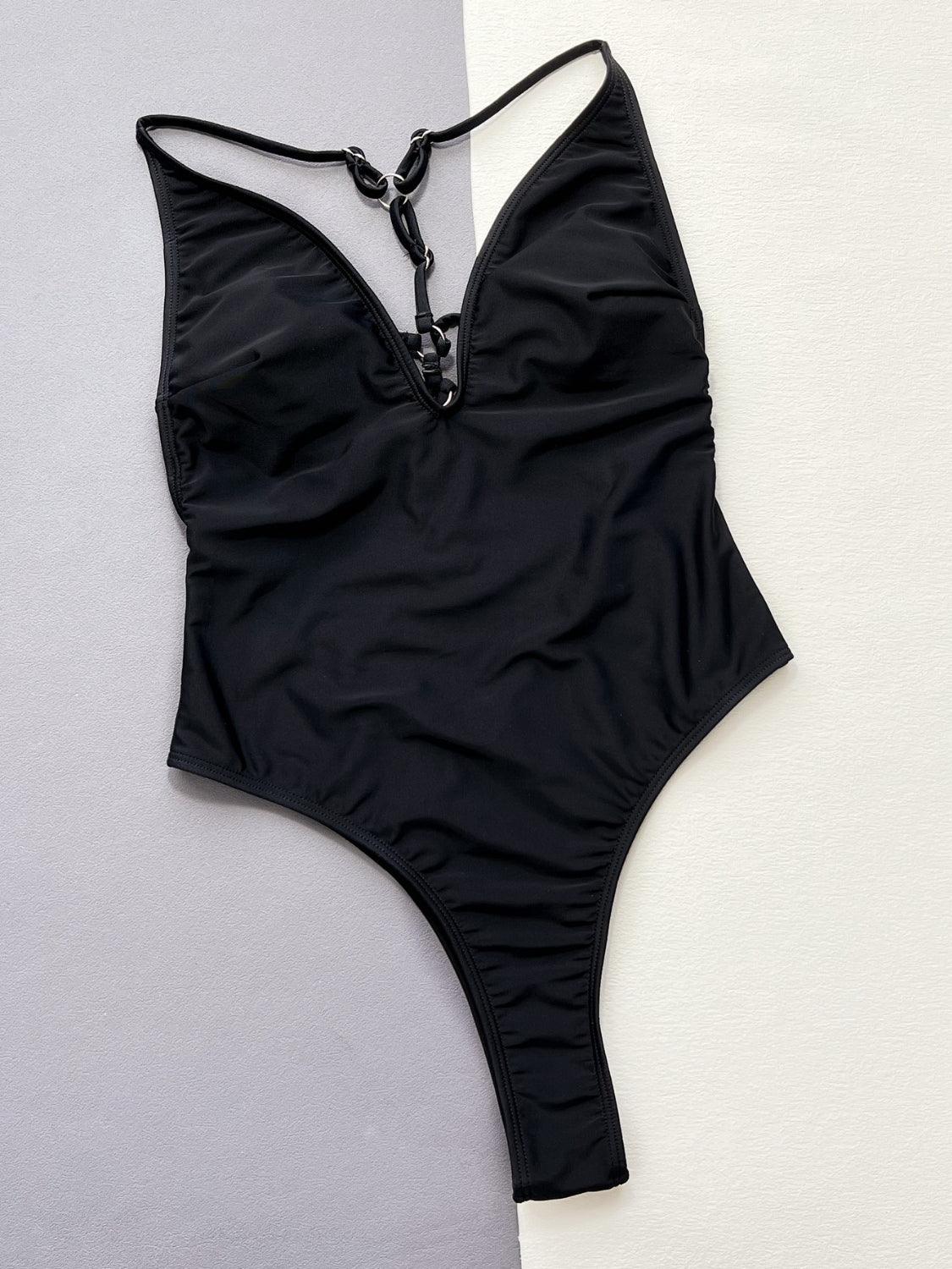 Cutout Plunge Spaghetti Strap One-Piece Swimwear Carauana Store