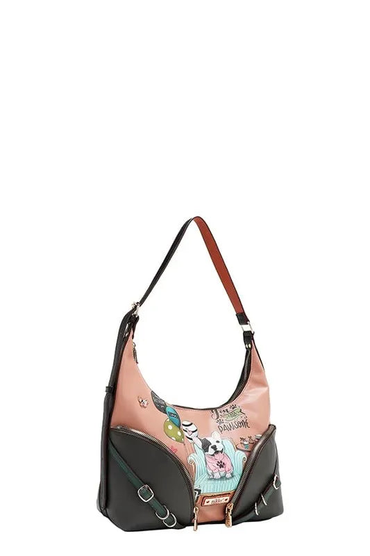Nicole Lee USA Party King Shoulder Bag with 2 Accessory Pockets Front Carauana Store