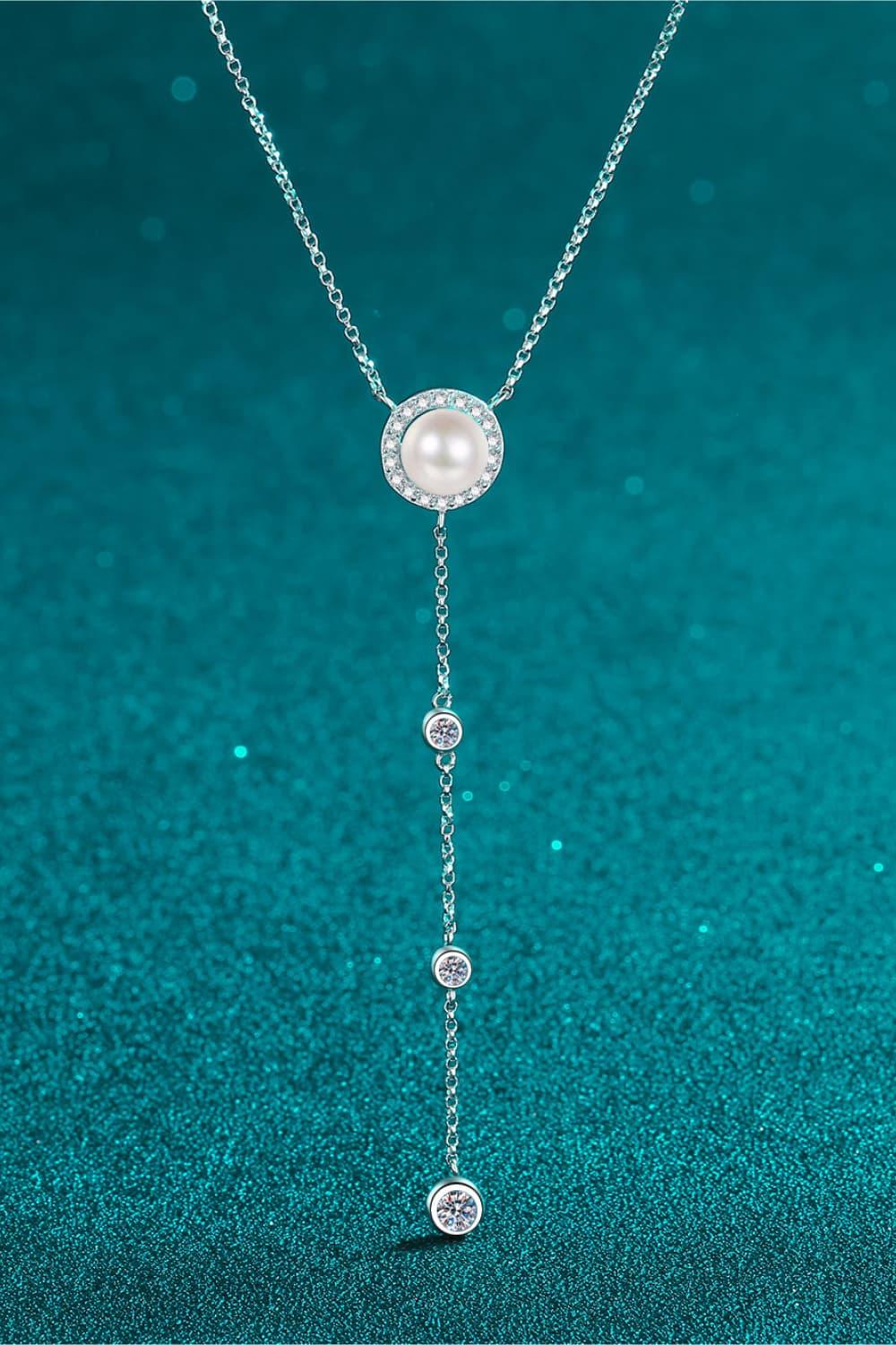 Moissanite Rhodium-Plated Necklace Carauana Store