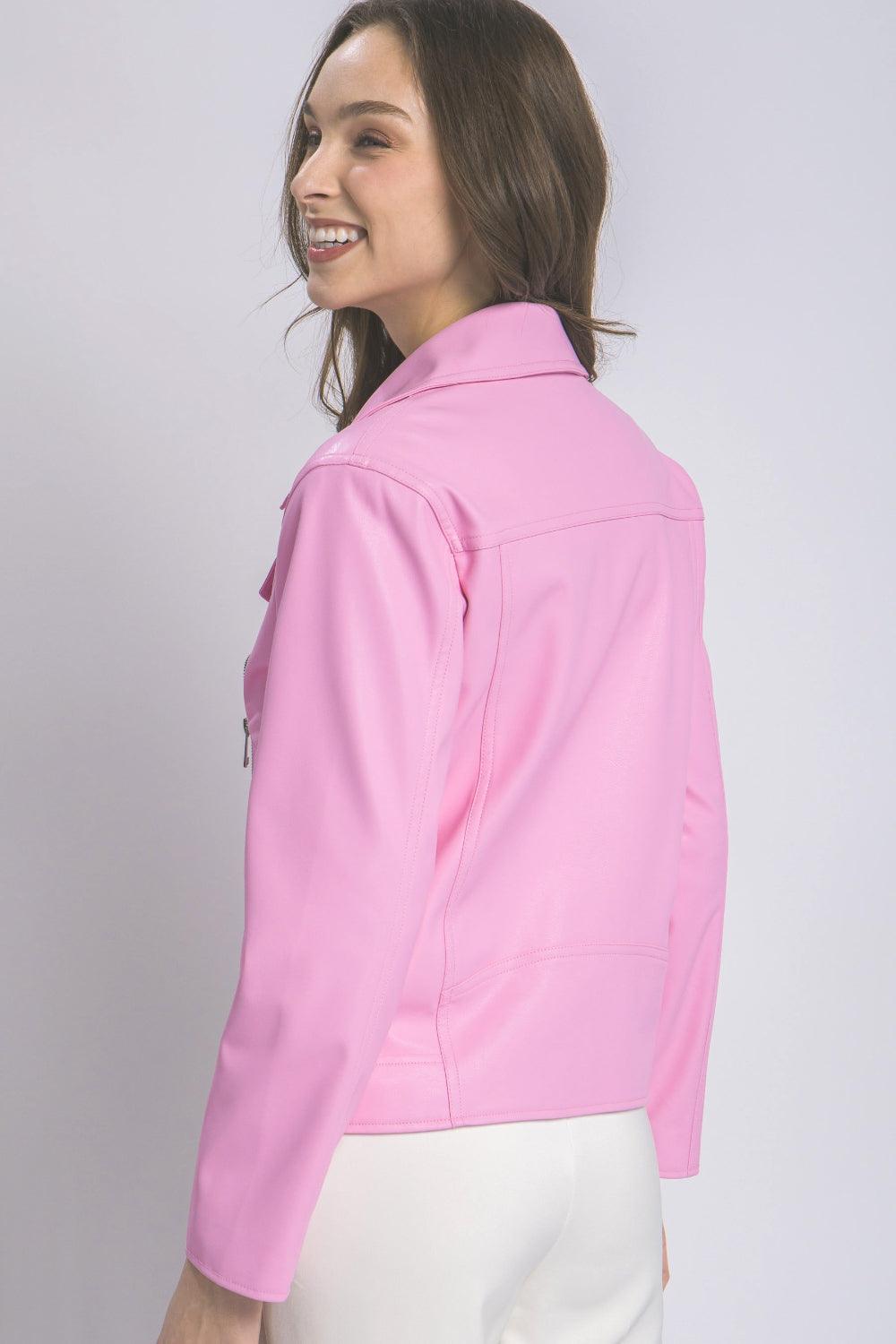 LOVE TREE Collared Neck Zip Up Jacket Carauana Store