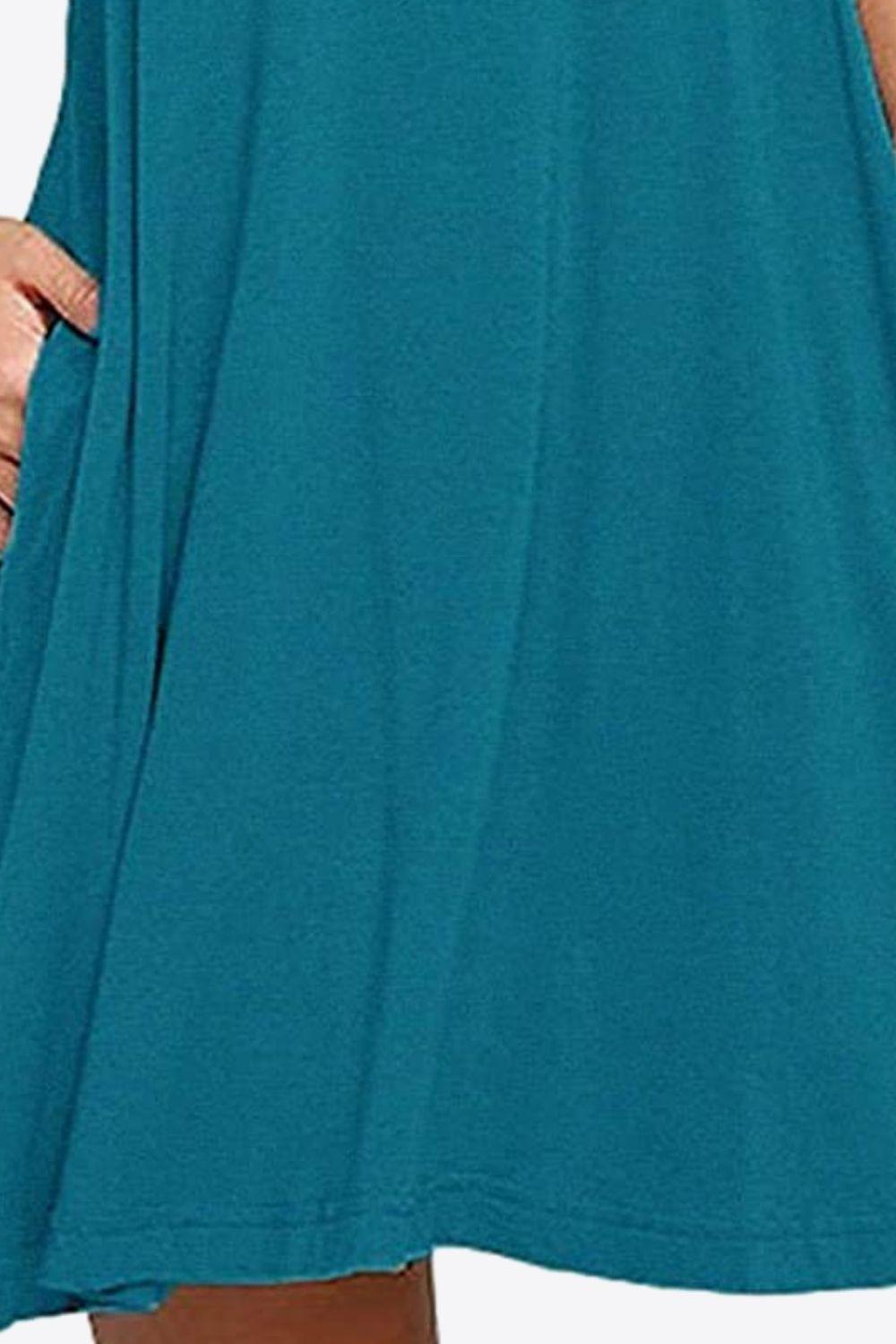 Full Size Round Neck Sleeveless Dress with Pockets Carauana Store