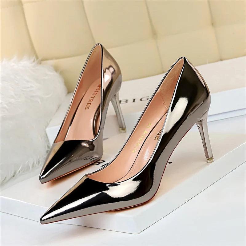 Fashion Women's Patent Leather High Heels - Perfect for Parties! Carauana Store