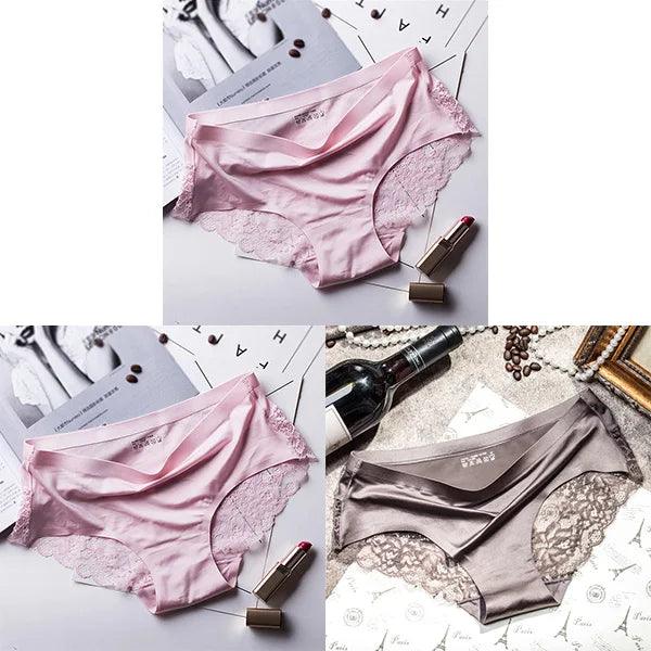 3Pcs Women's Lace Seamless Panties Set - Luxurious Mid-Rise Cotton Spandex Nylon Briefs | Carauana Carauana Store