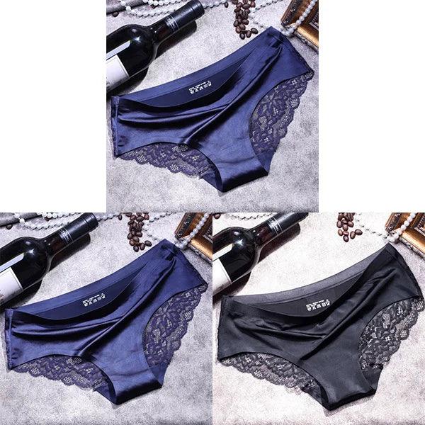 3Pcs Women's Lace Seamless Panties Set - Luxurious Mid-Rise Cotton Spandex Nylon Briefs | Carauana Carauana Store