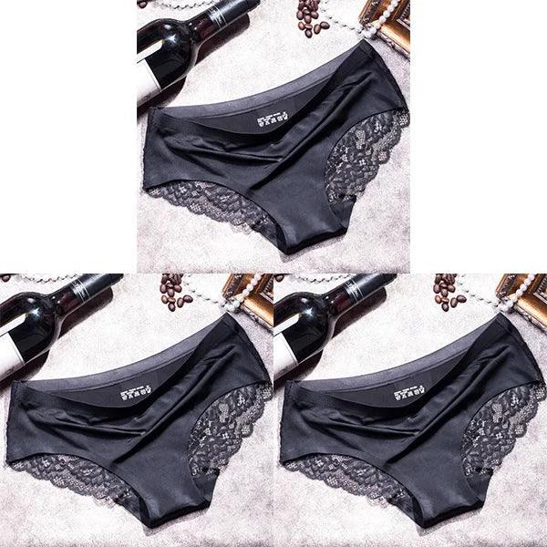3Pcs Women's Lace Seamless Panties Set - Luxurious Mid-Rise Cotton Spandex Nylon Briefs | Carauana Carauana Store