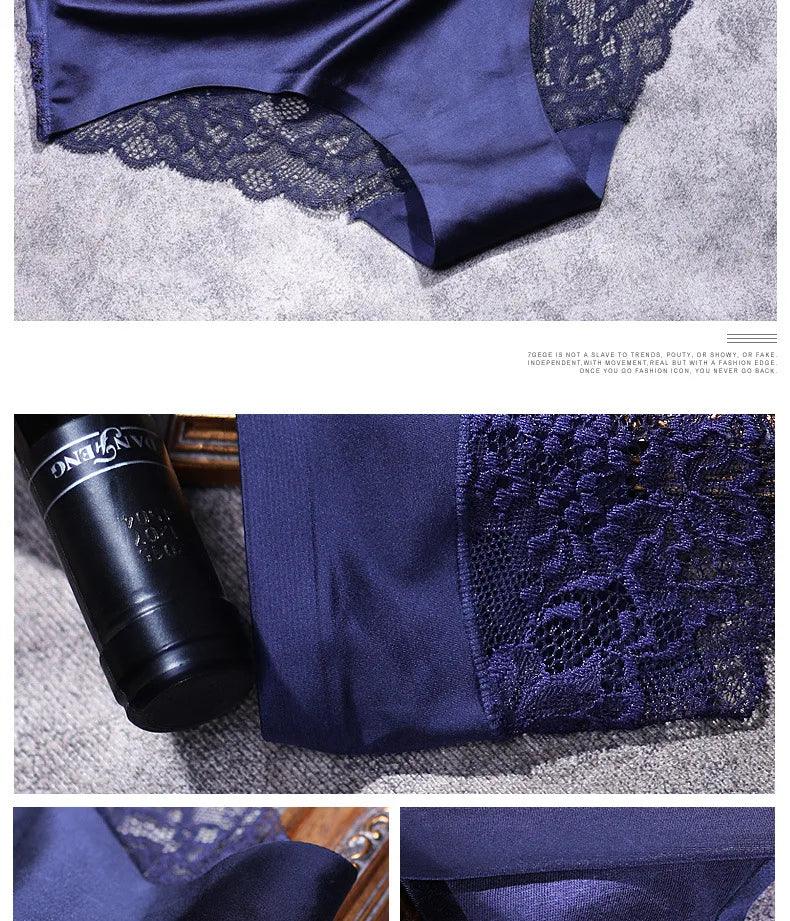 3Pcs Women's Lace Seamless Panties Set - Luxurious Mid-Rise Cotton Spandex Nylon Briefs | Carauana Carauana Store