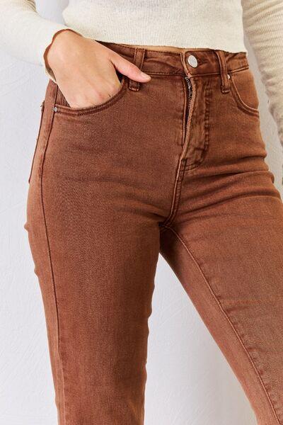 RISEN Full Size High Rise Tummy Control Straight Jeans Carauana Store