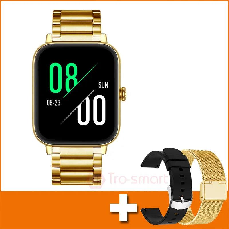 Trosmart Fusion: Where Fashion Meets Functionality in a Timeless Symphony|Smartwatch Golden For Android IOS Unisex Carauana Store