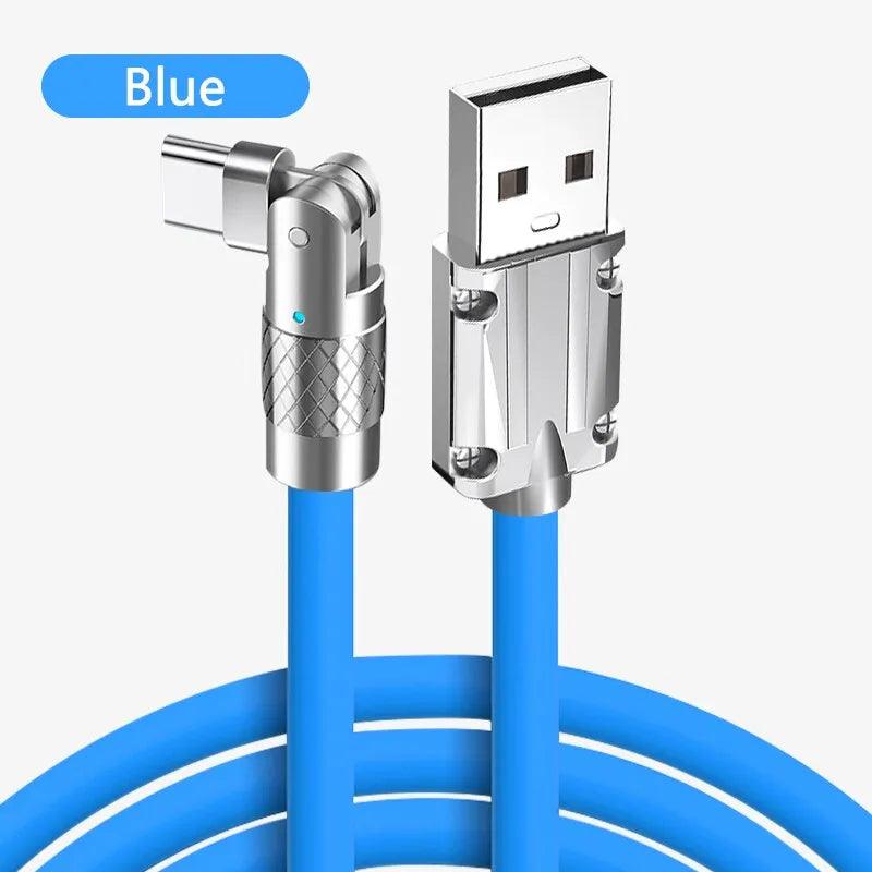 Type C Data Line 120w Fast Charging 6A 180 Rotating Ultra Fast Charging Line For Huawei Samsung Millet Bold Lengthened Silicone Carauana Store