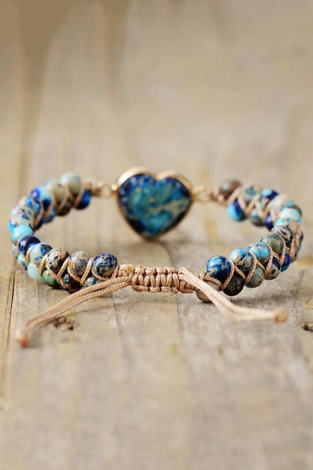 Handmade Heart Shape Natural Stone Bracelet Carauana Store