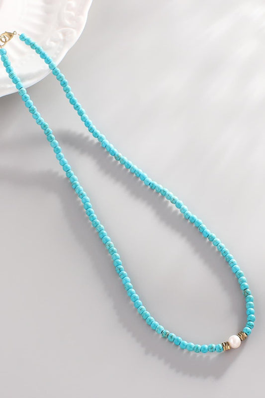 Turquoise & Pearl Necklace Carauana Store