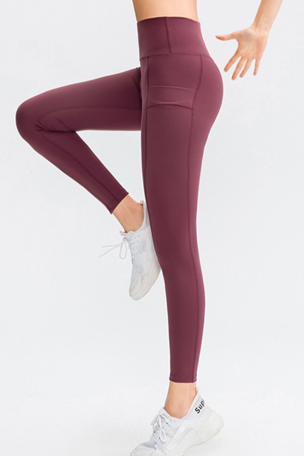 Wide Waistband Slim Fit Long Sports Pants with Pocket Carauana Store
