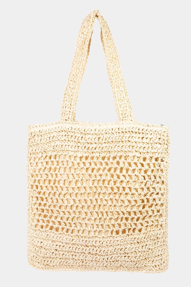 Fame Straw-Paper Crochet Tote Bag Carauana Store
