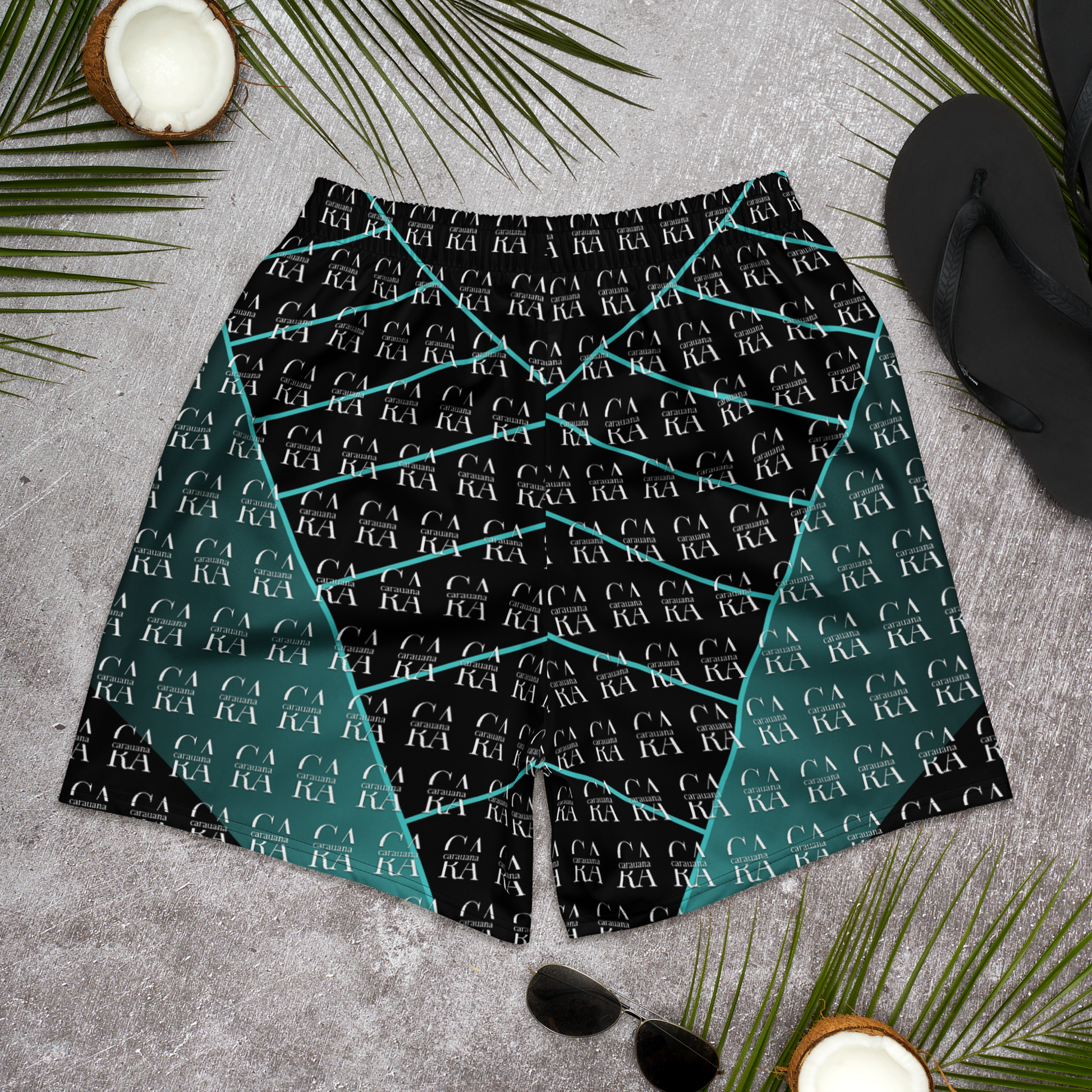 CaRaUaNa Athletic Shorts Unisex Green Famous Carauana Store