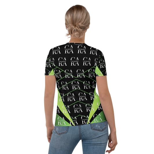 Women's T-shirt black Green Carauana Store