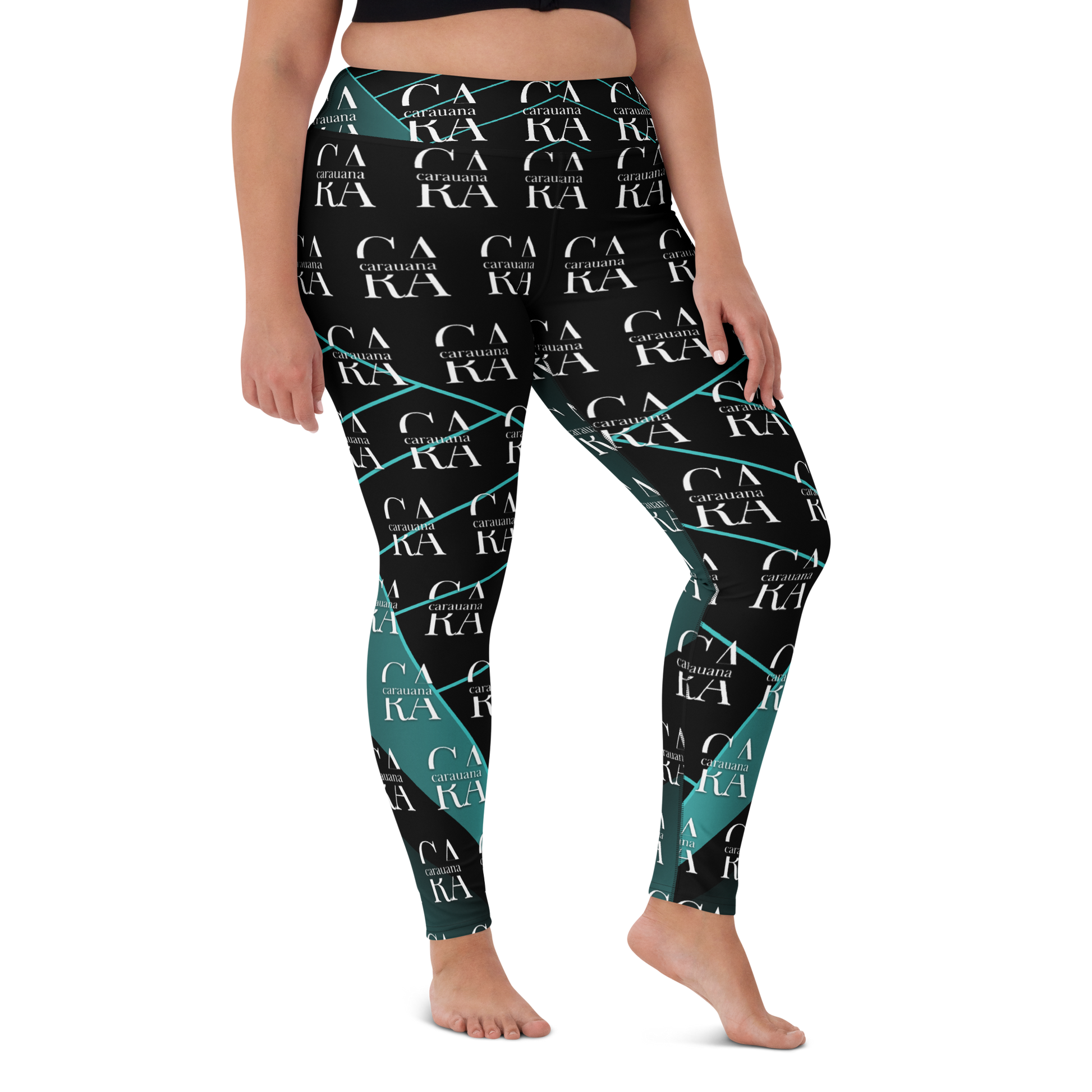 CaRaUaNa Leggings SPORT black Green Famous Carauana Store