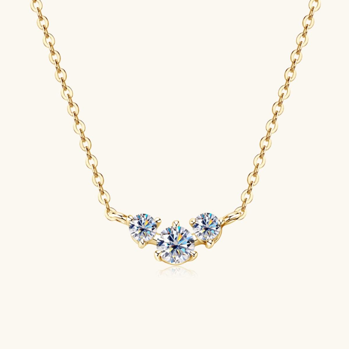 925 Sterling Silver Inlaid Moissanite Necklace Carauana Store