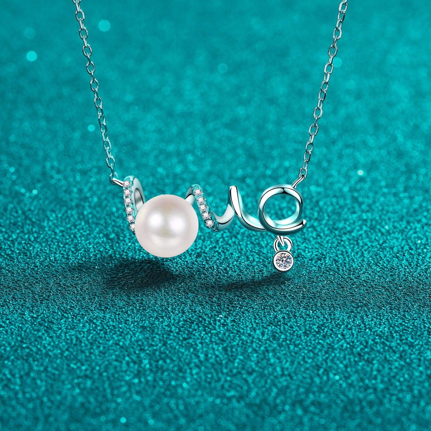 Natural Pearl Moissanite 925 Sterling Silver Necklace Carauana Store