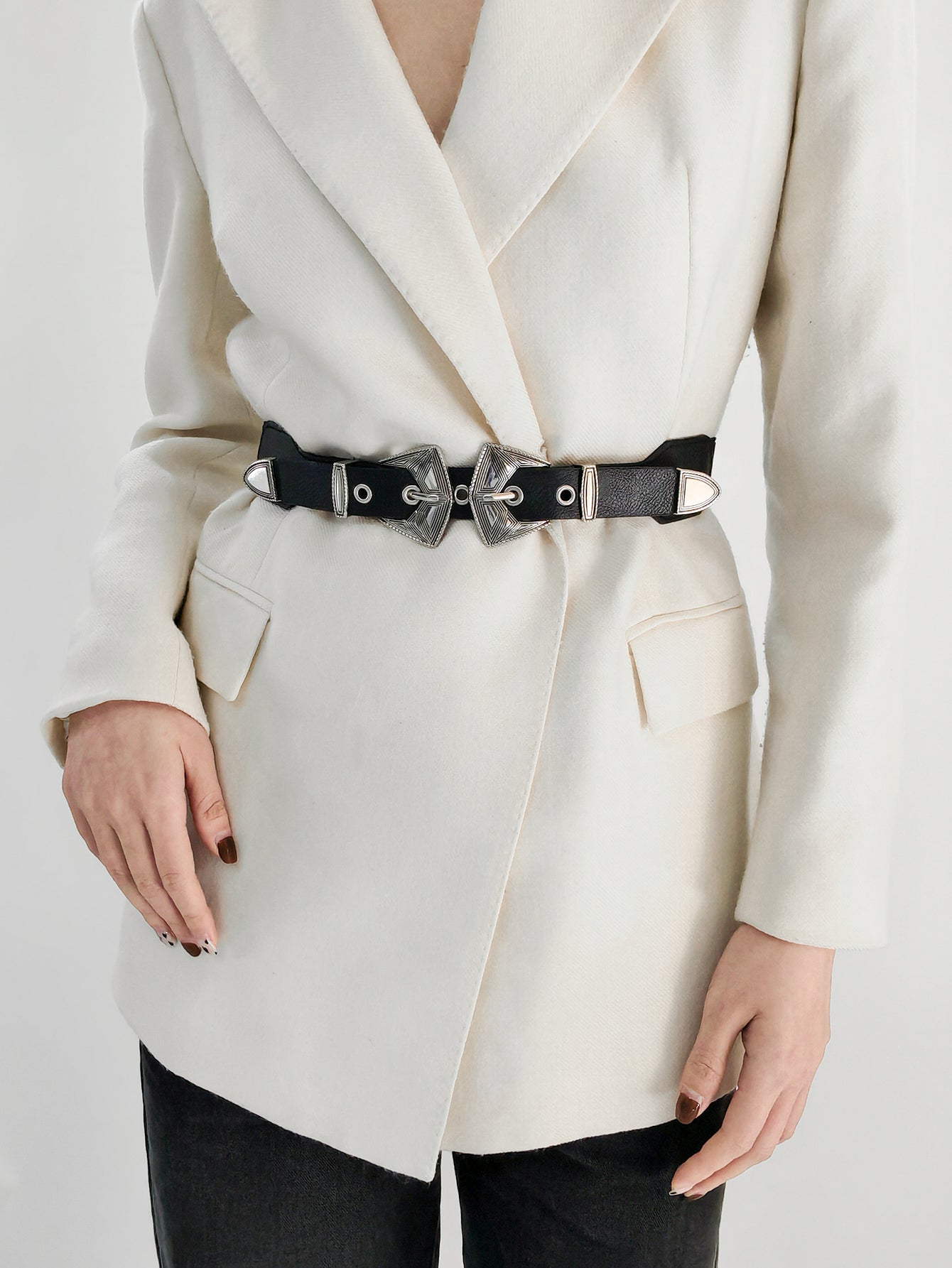 Double Buckle PU Leather Belt Carauana Store