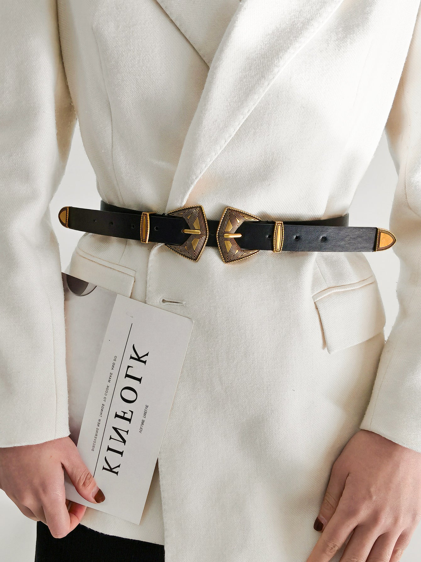 Double Buckle PU Leather Belt Carauana Store