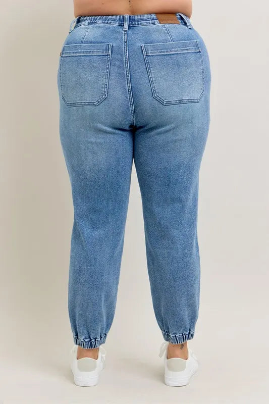 Judy Blue Full Size High Waist Denim Jogger Plus Size Carauana Store