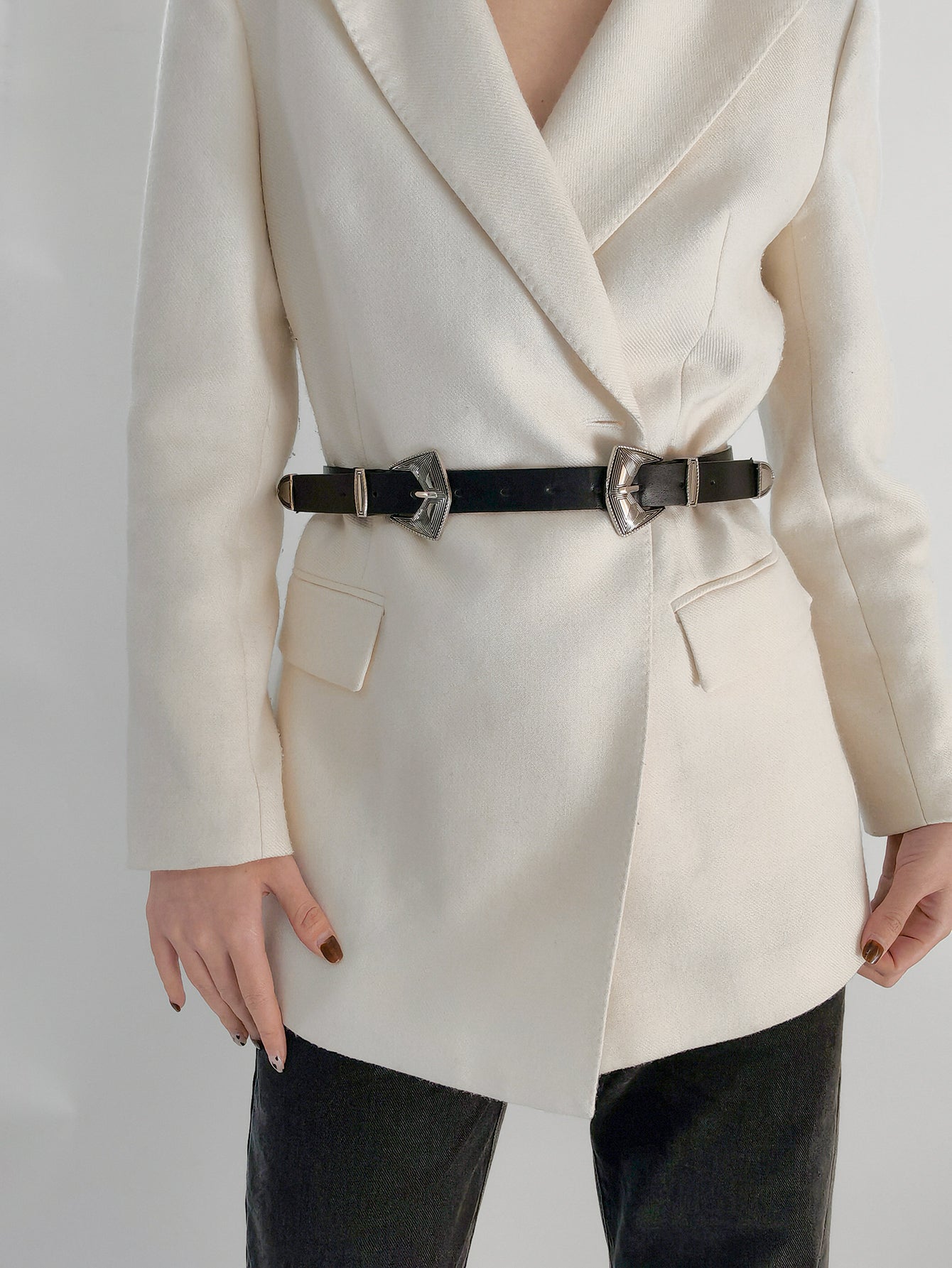 Double Buckle PU Leather Belt Carauana Store
