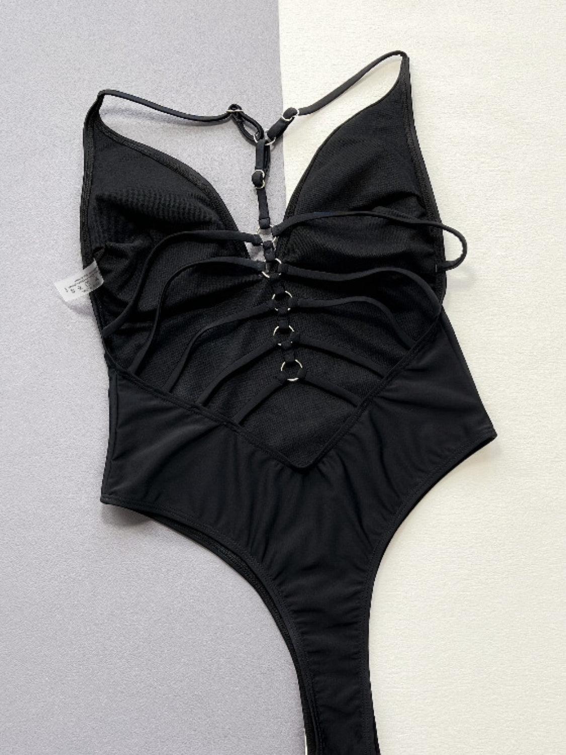 Cutout Plunge Spaghetti Strap One-Piece Swimwear Carauana Store