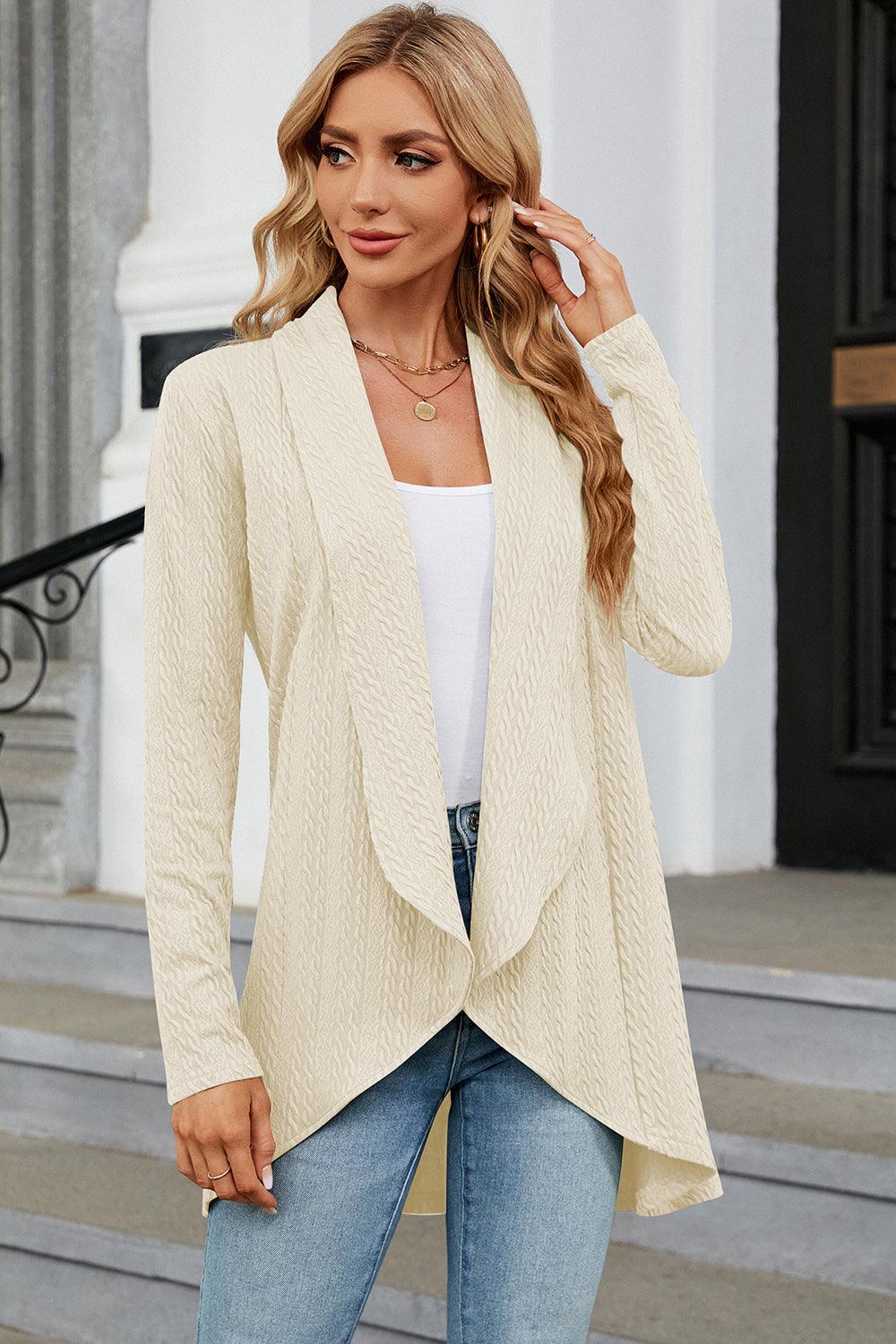 Open Front Long Sleeve Cardigan Carauana Store