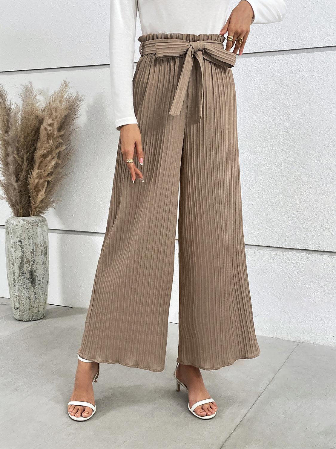 Tied Wide Leg Long Pants Carauana Store