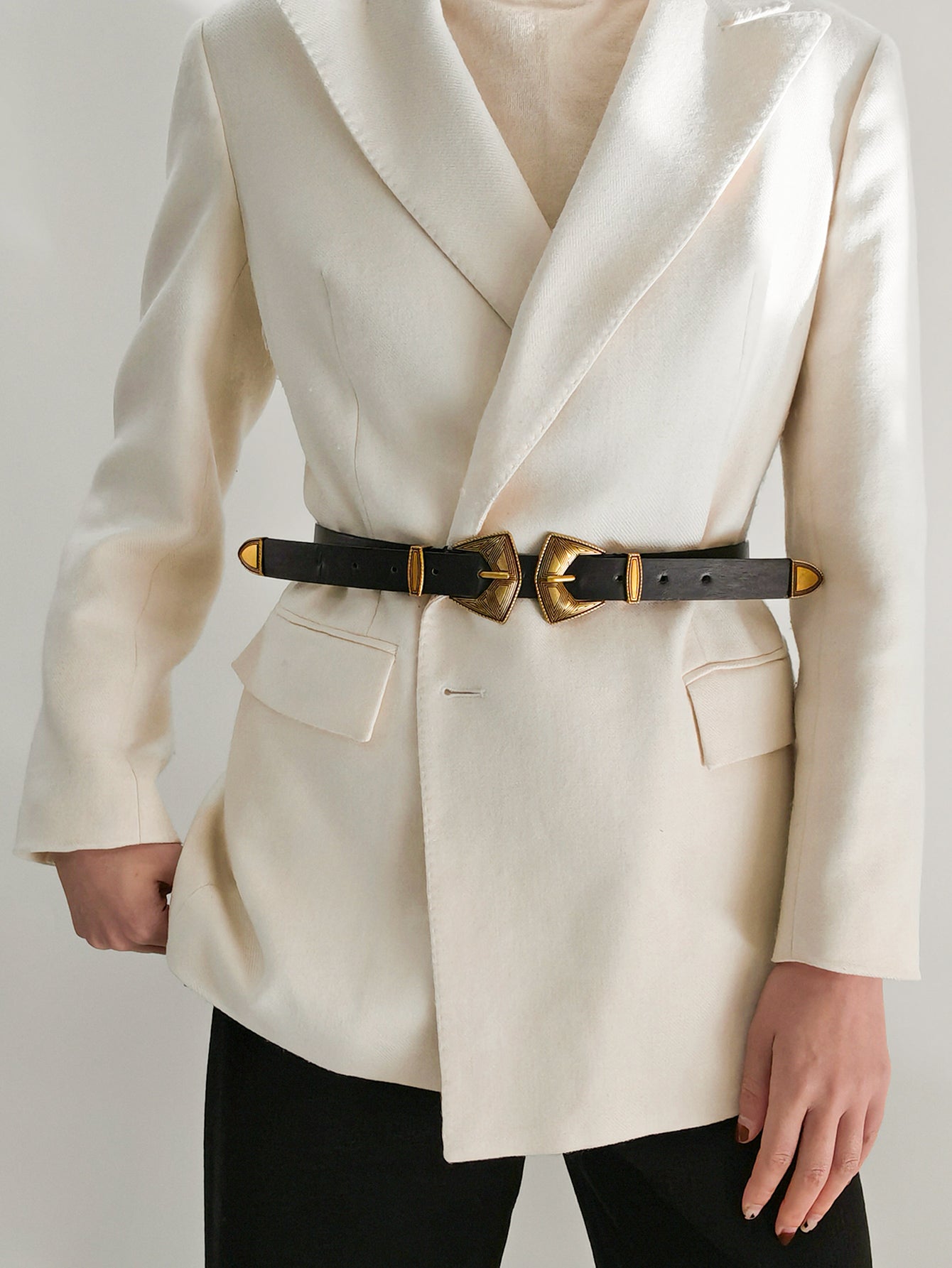 Double Buckle PU Leather Belt Carauana Store