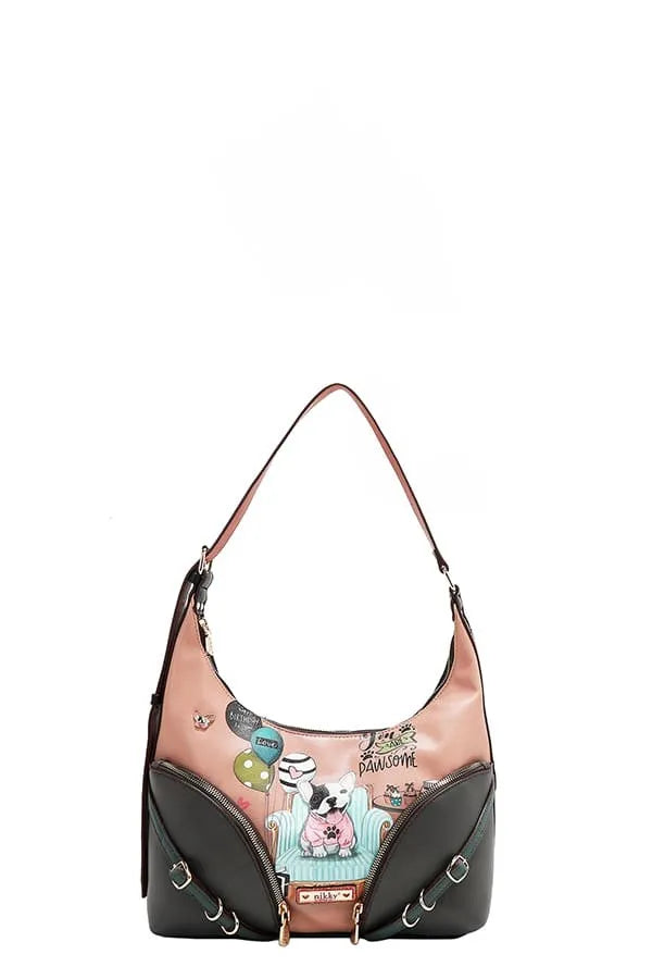 Nicole Lee USA Party King Shoulder Bag with 2 Accessory Pockets Front Carauana Store